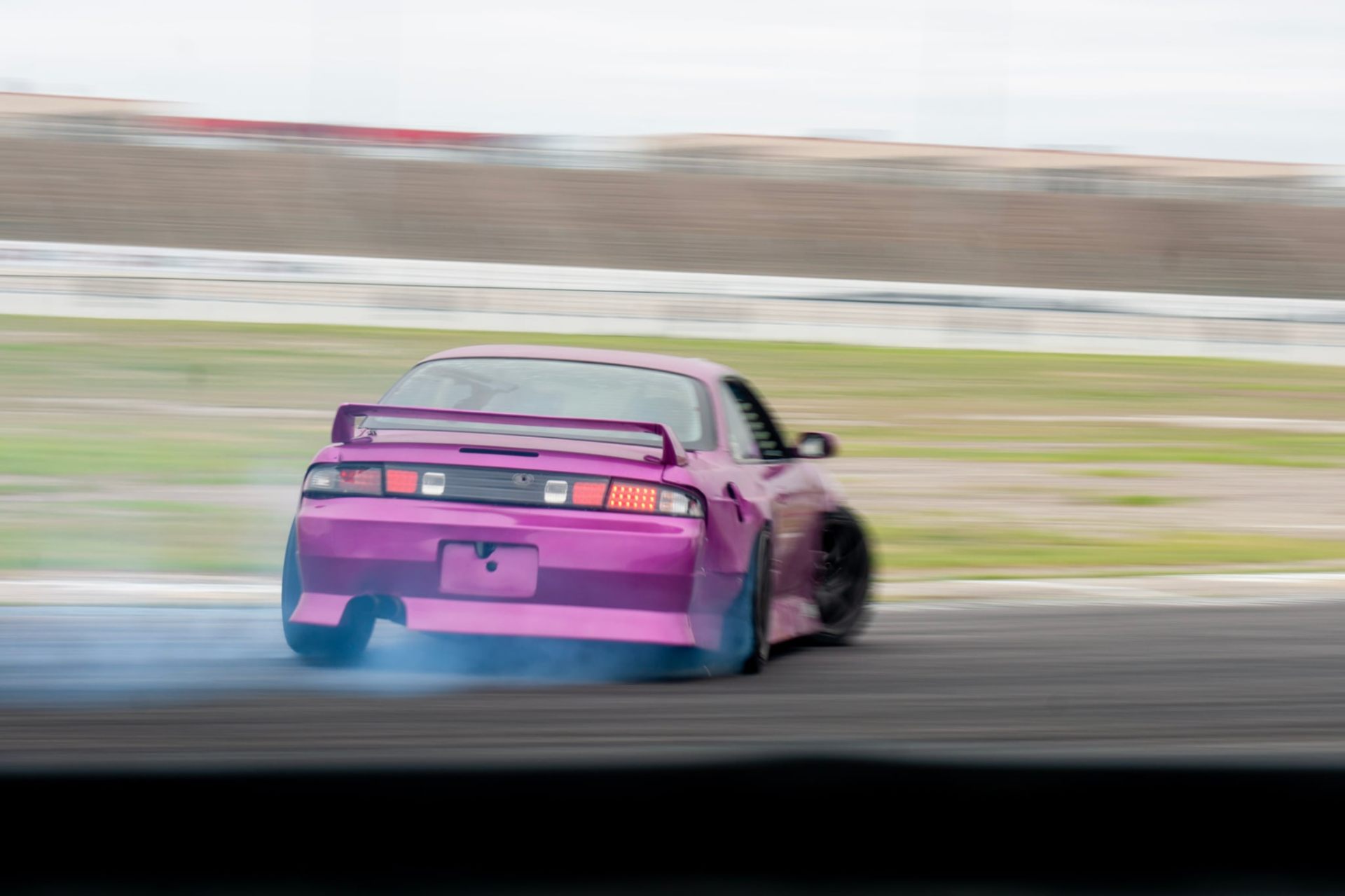 Pink S14 Sideways — Drift Events automotive photography by Tri City Media